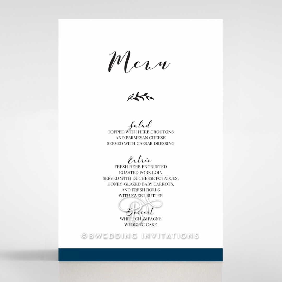 Forever Love Booklet - Navy wedding venue table menu card stationery item