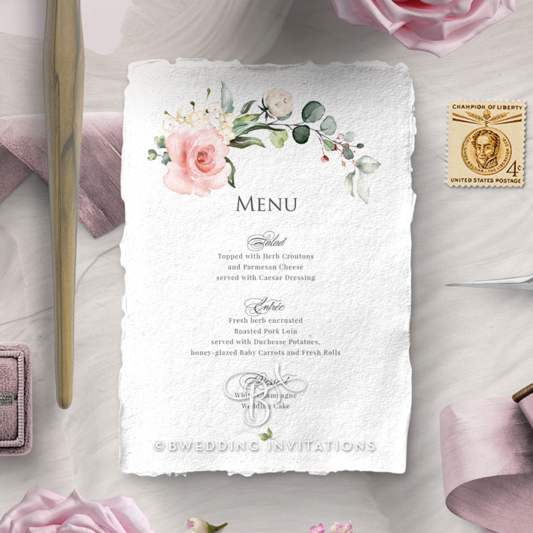 Garden Party menu card stationery