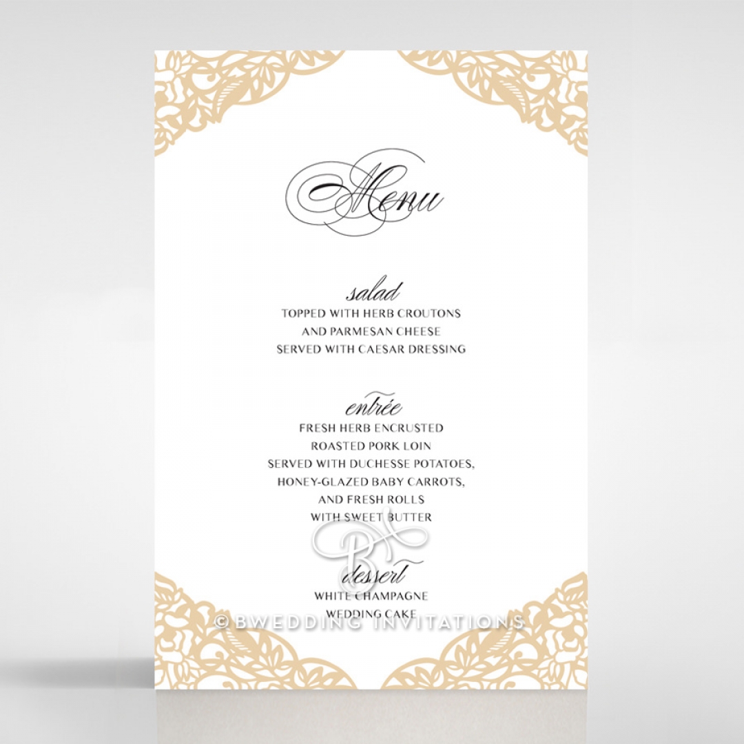 Golden Floral Lux reception menu card stationery