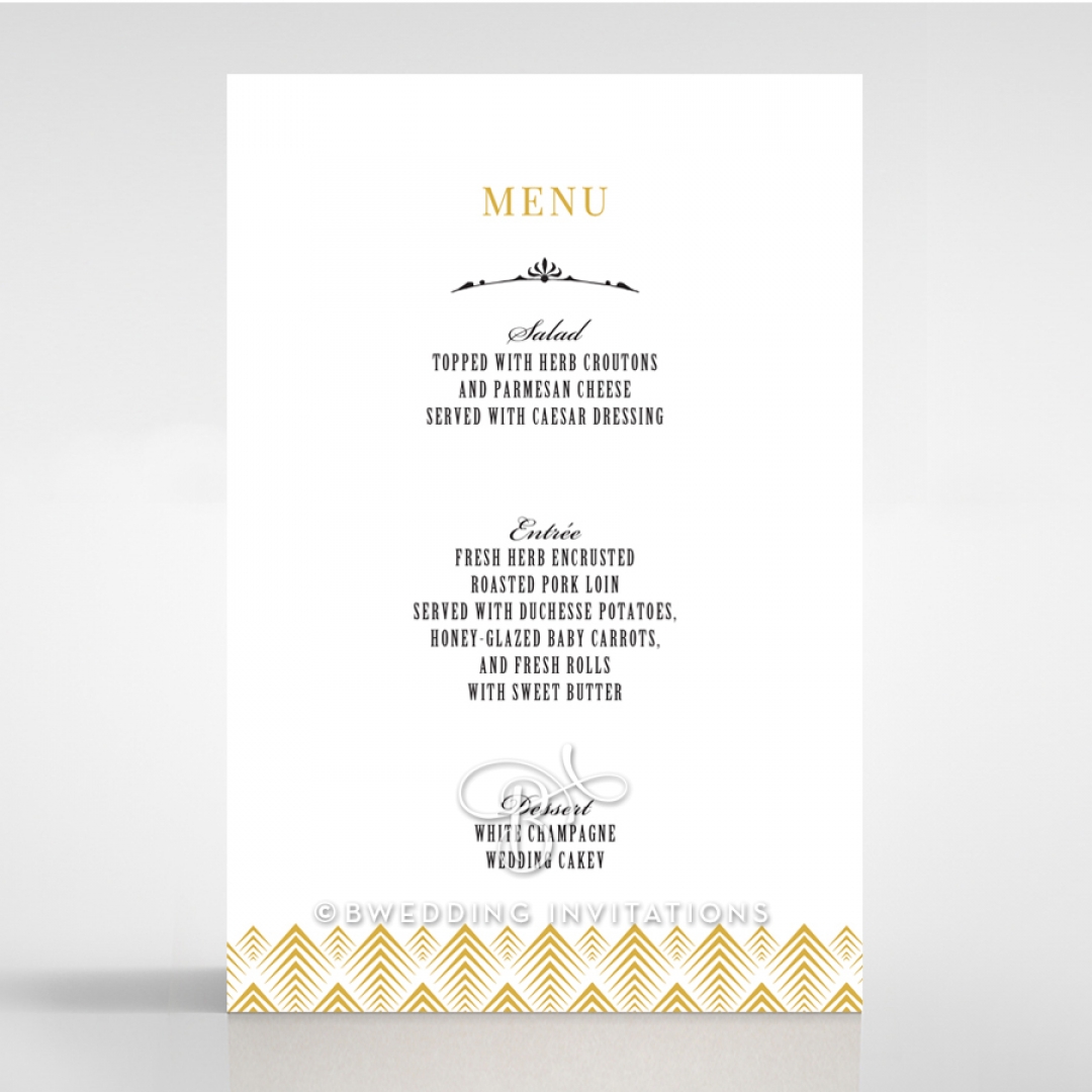 Gradient Glamour reception table menu card stationery item