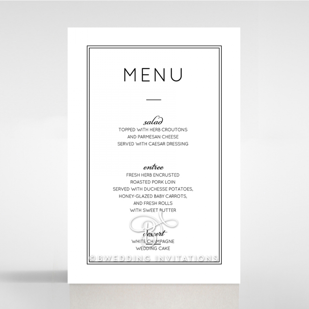 Luxe Paper Elegance table menu card stationery design