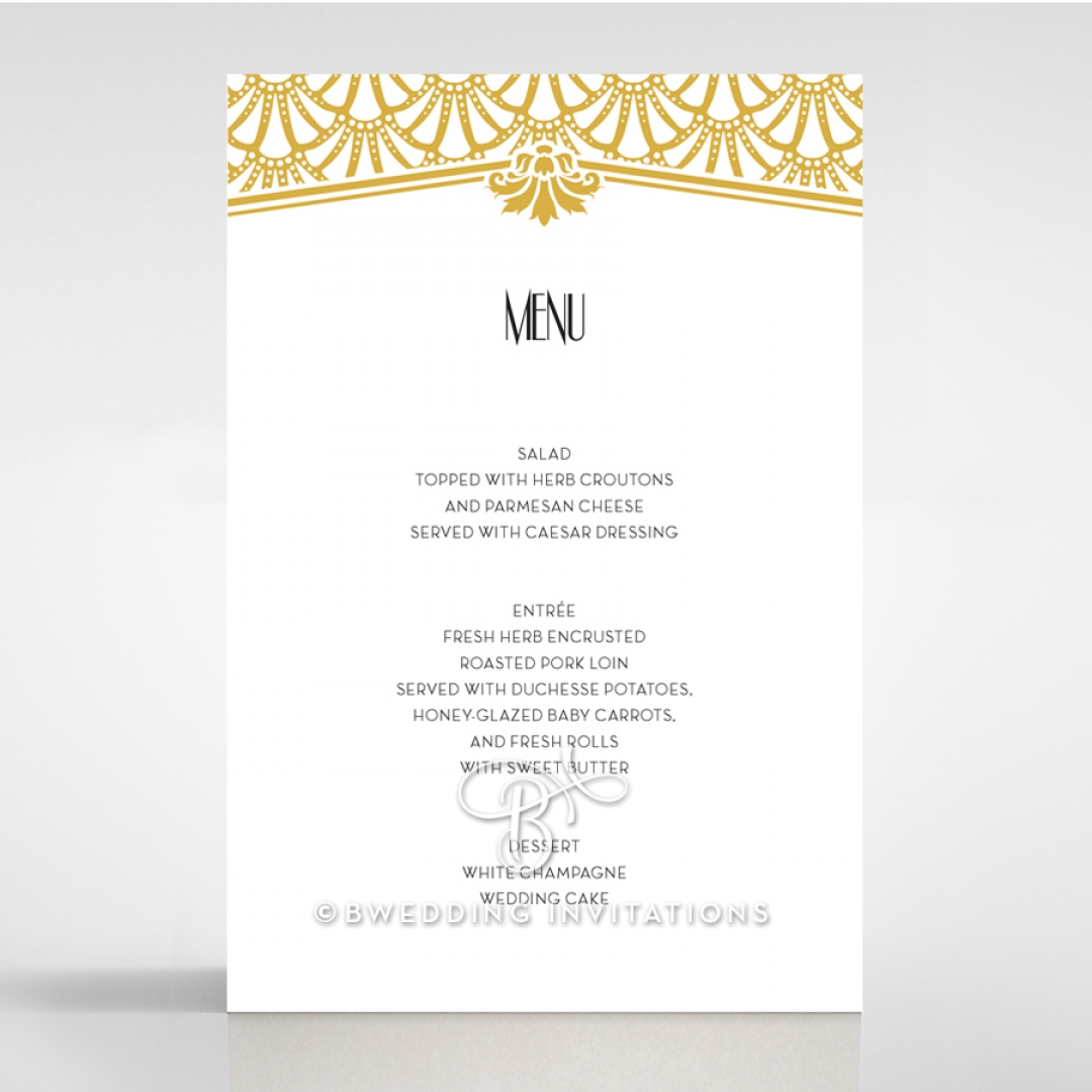 Modern Deco reception table menu card stationery