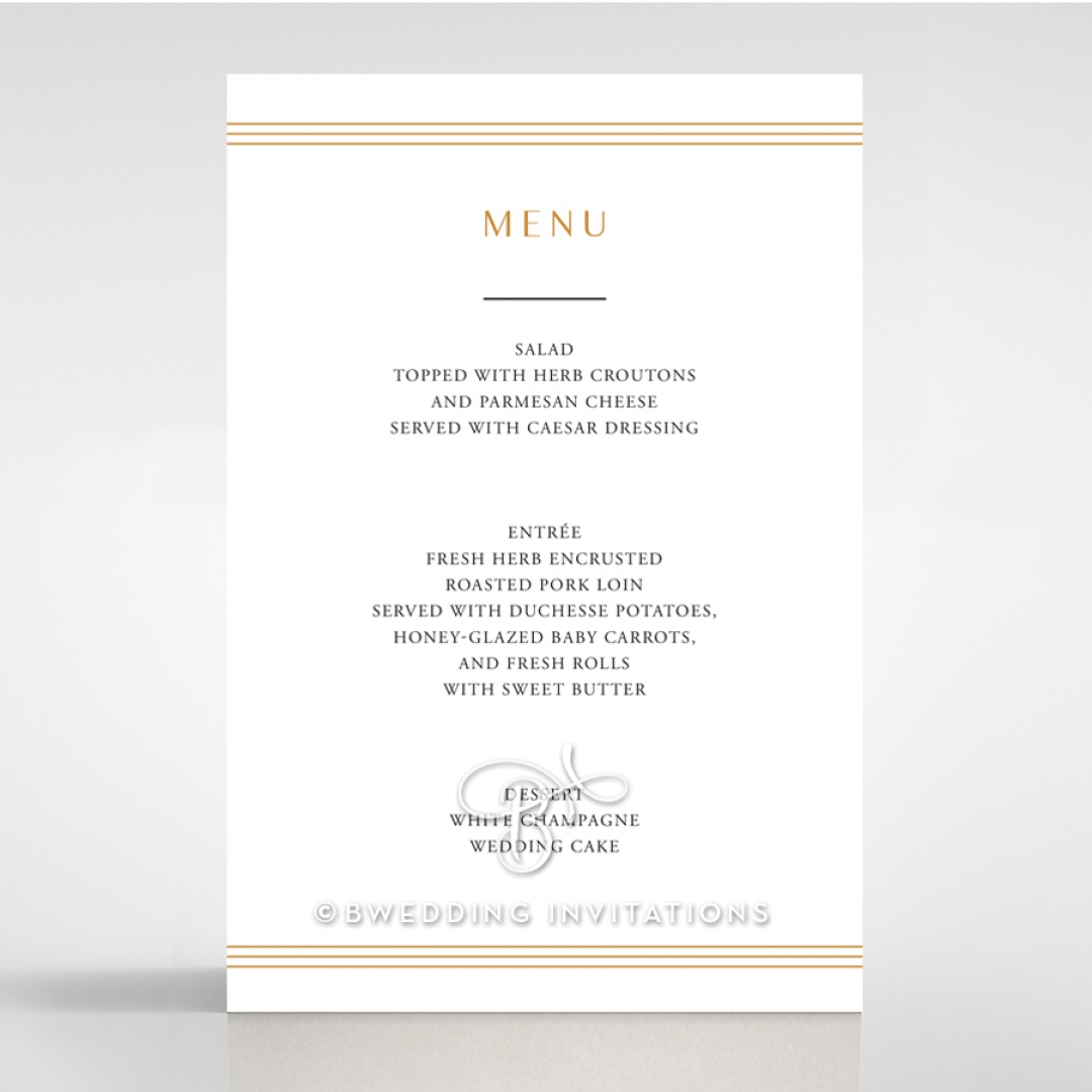 Ornate Luxury reception menu card