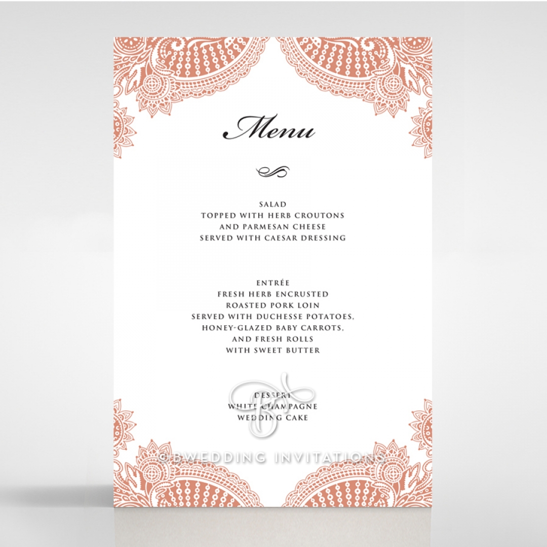 Paisley Grandeur menu card design