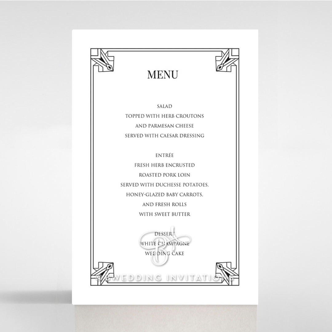 Paper Ace of Spades reception table menu card