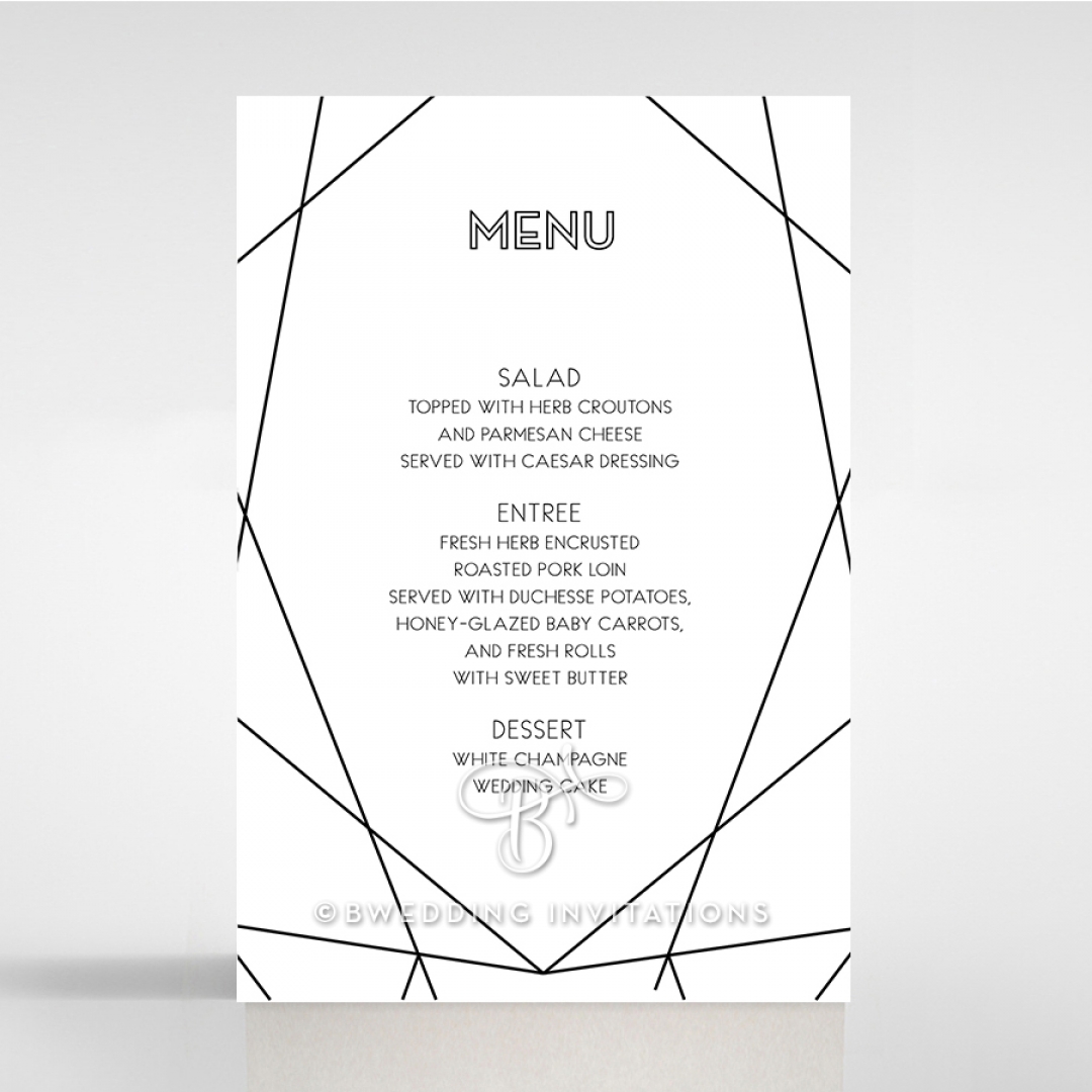 Paper Art Deco table menu card design