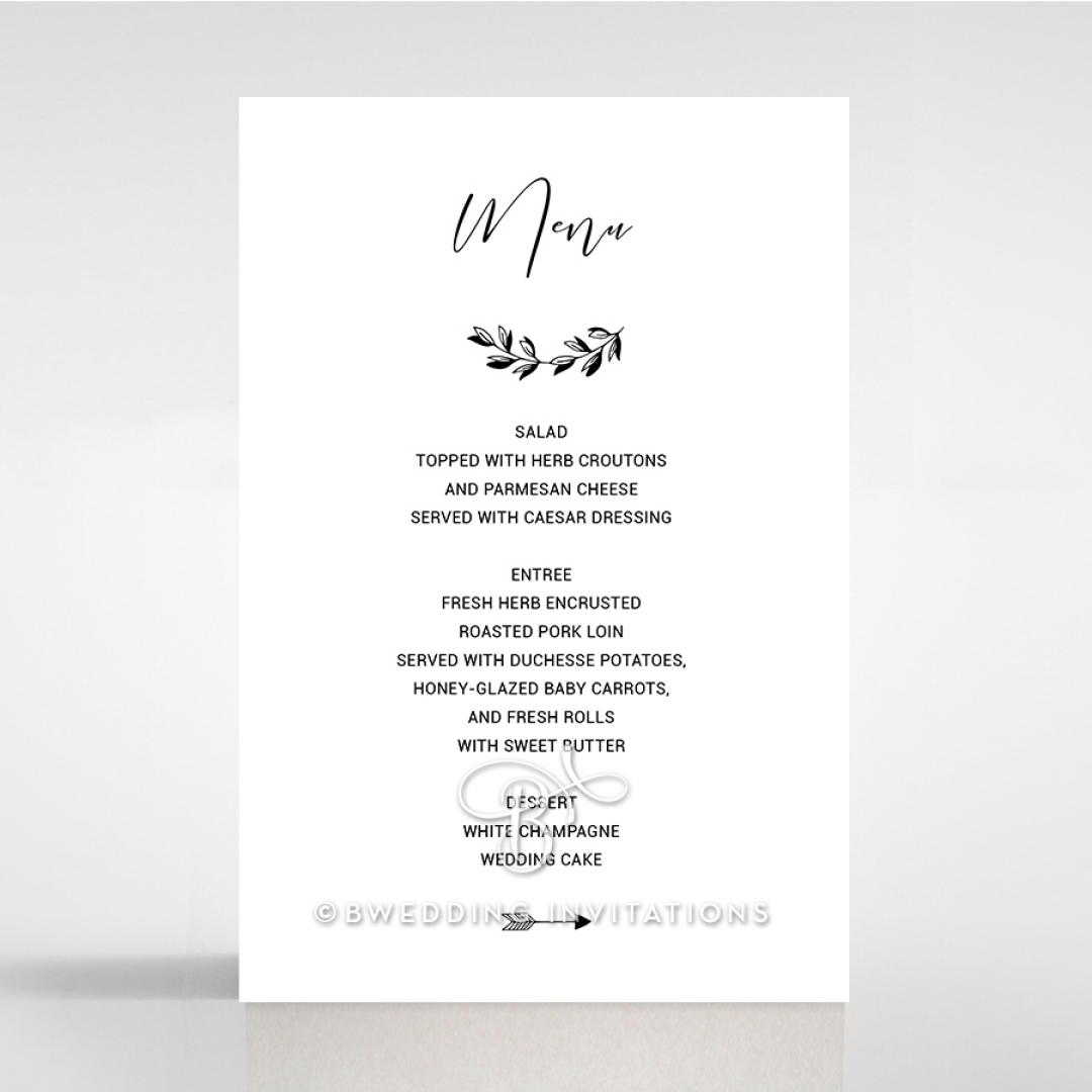 Paper Chic Rustic table menu card stationery