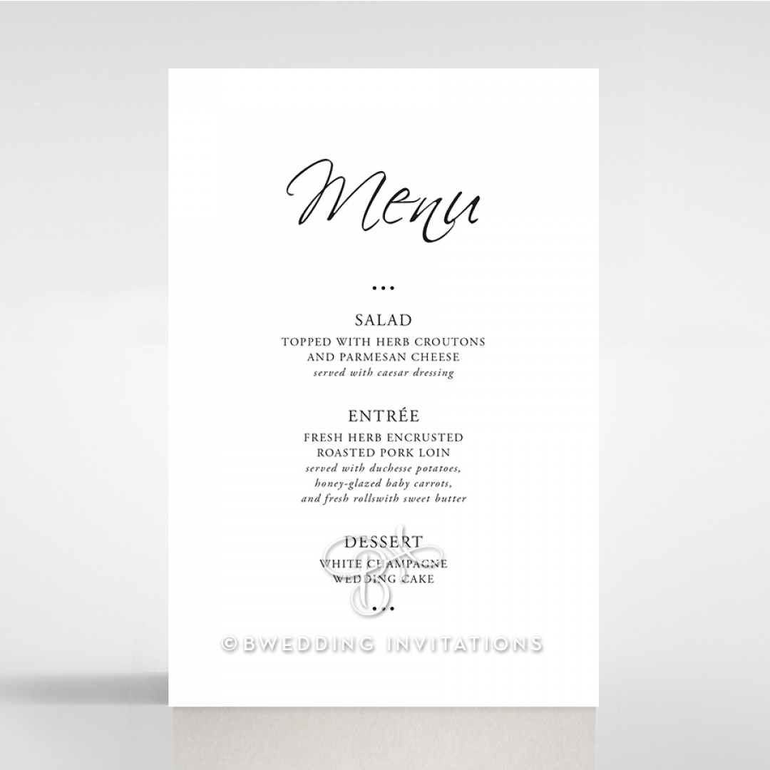 Paper Diamond Drapery wedding stationery table menu card design