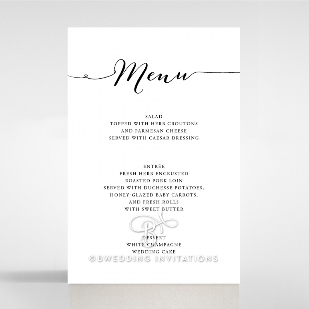 Paper Infinity wedding table menu card design