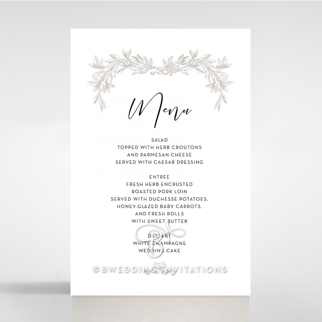 Paper Timeless Simplicity table menu card stationery item