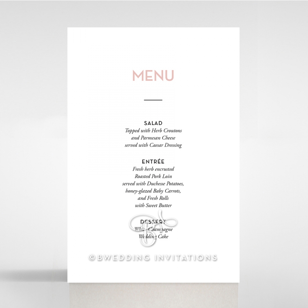 Pink Chic Charm Paper wedding venue menu card stationery