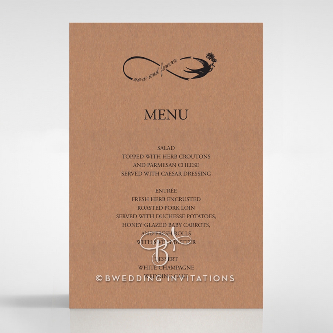 Precious Moments wedding venue table menu card design