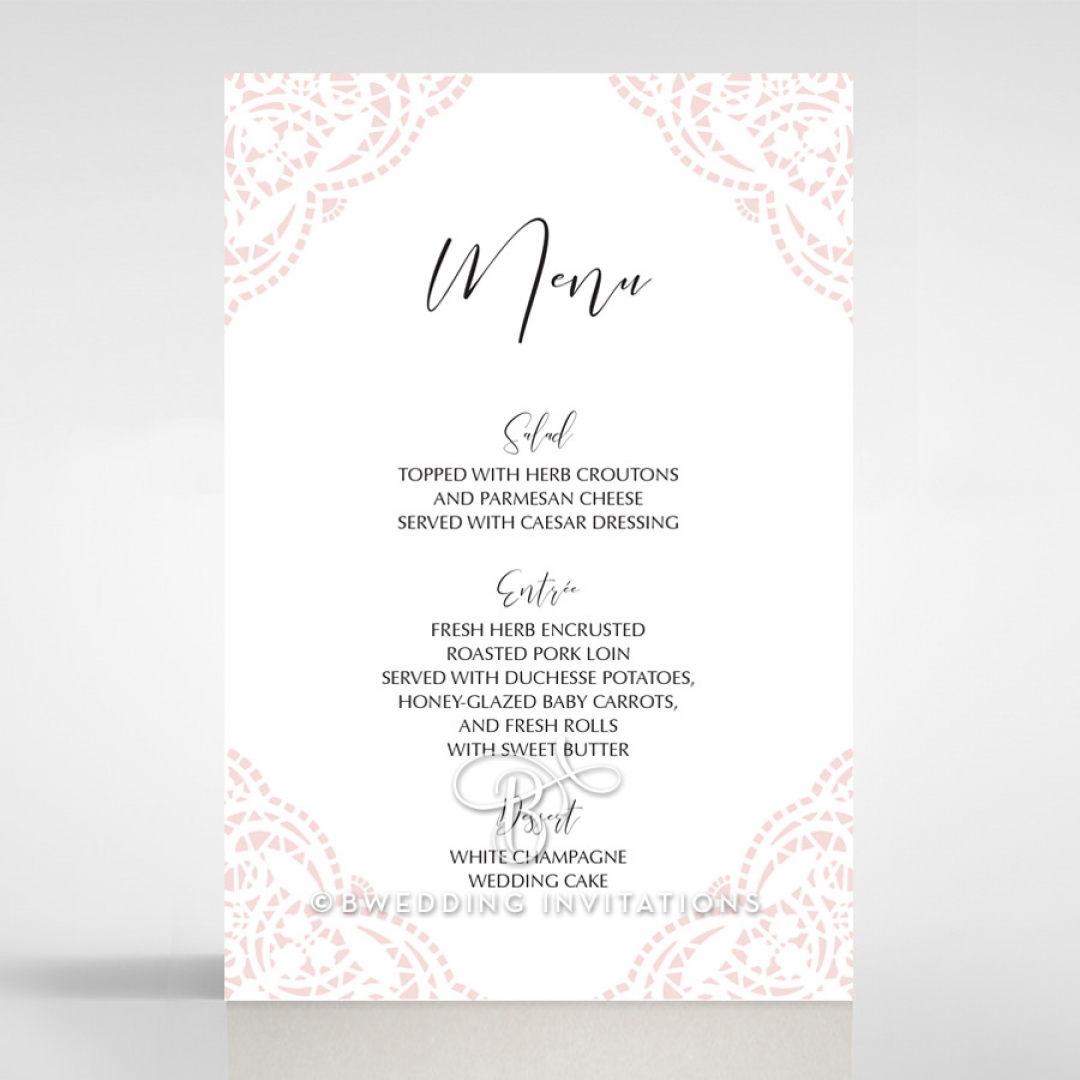 Rustic Elegance wedding venue table menu card