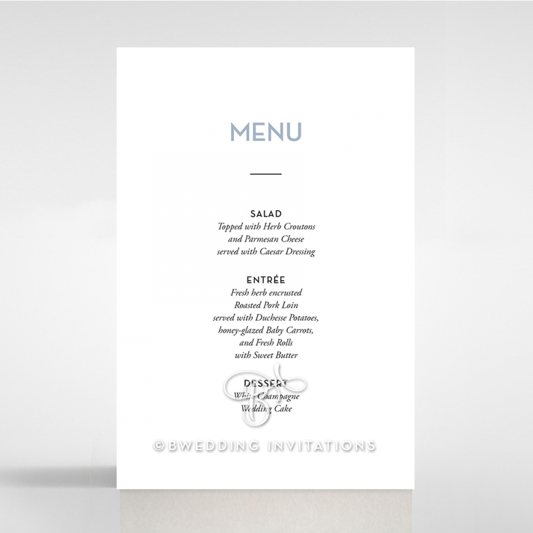 Silver Chic Charm Paper wedding venue menu card stationery item