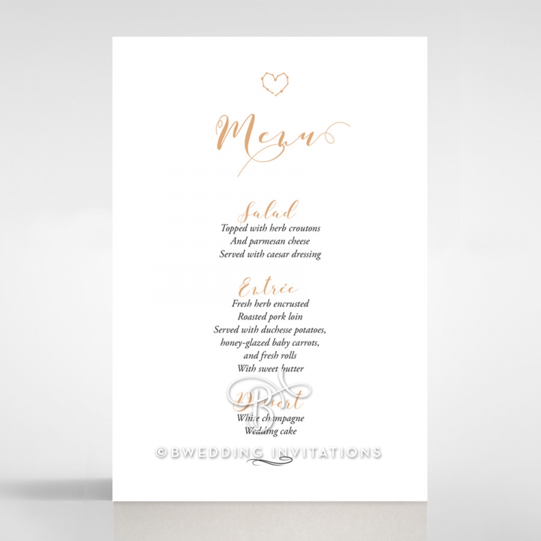 Written In The Stars - Navy menu card design