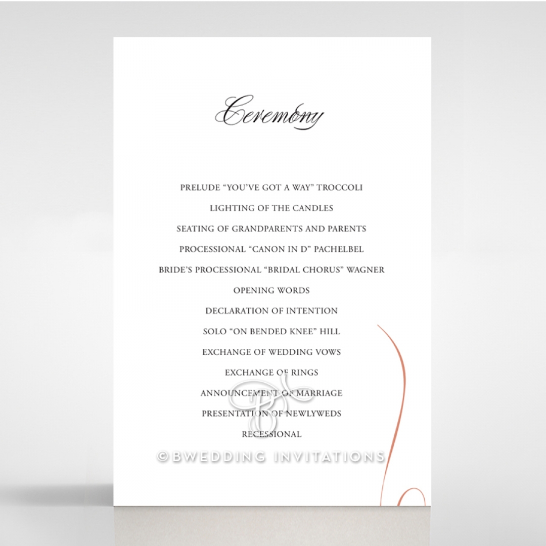 A Polished Affair order of service ceremony stationery card