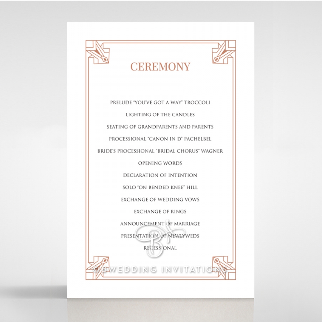 Ace of Spades wedding order of service invite