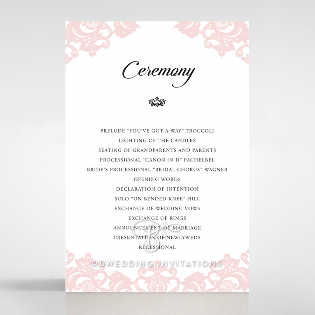 Baroque Pocket wedding stationery order of service ceremony invite card