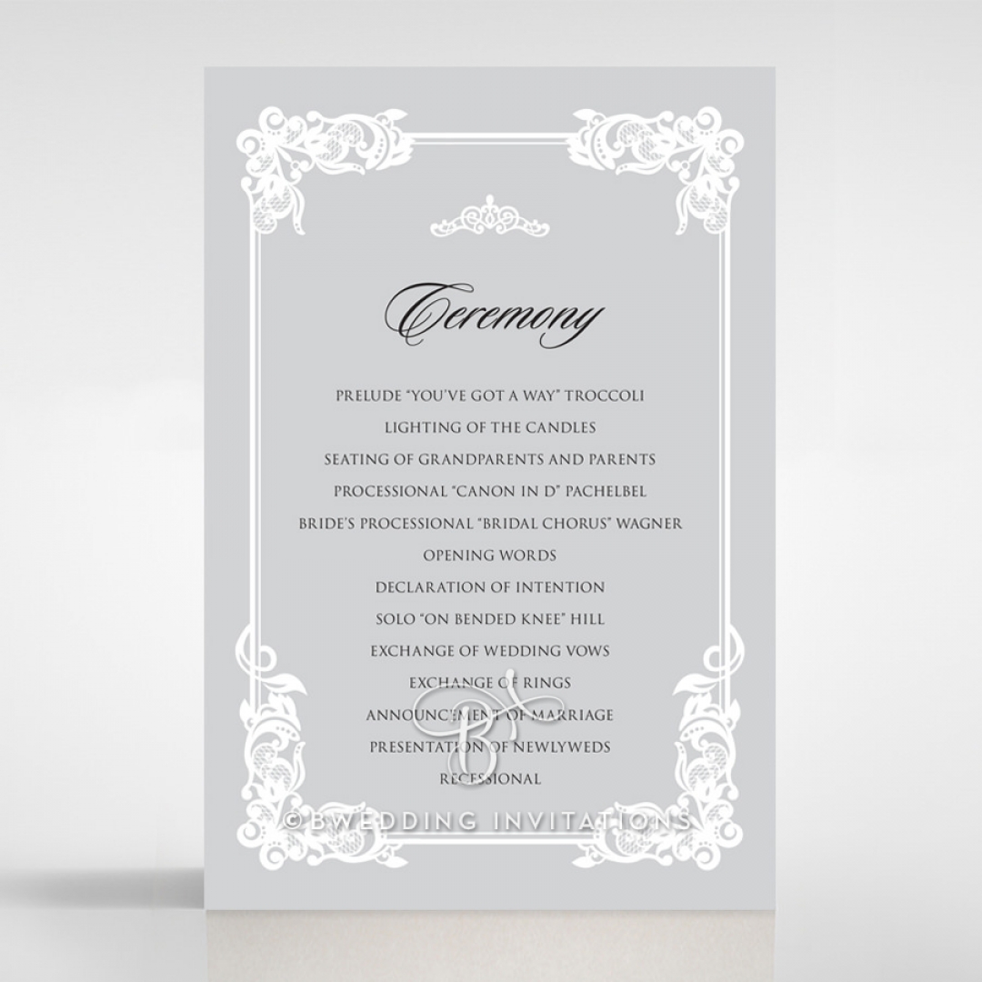 Black Divine Damask order of service invitation card design