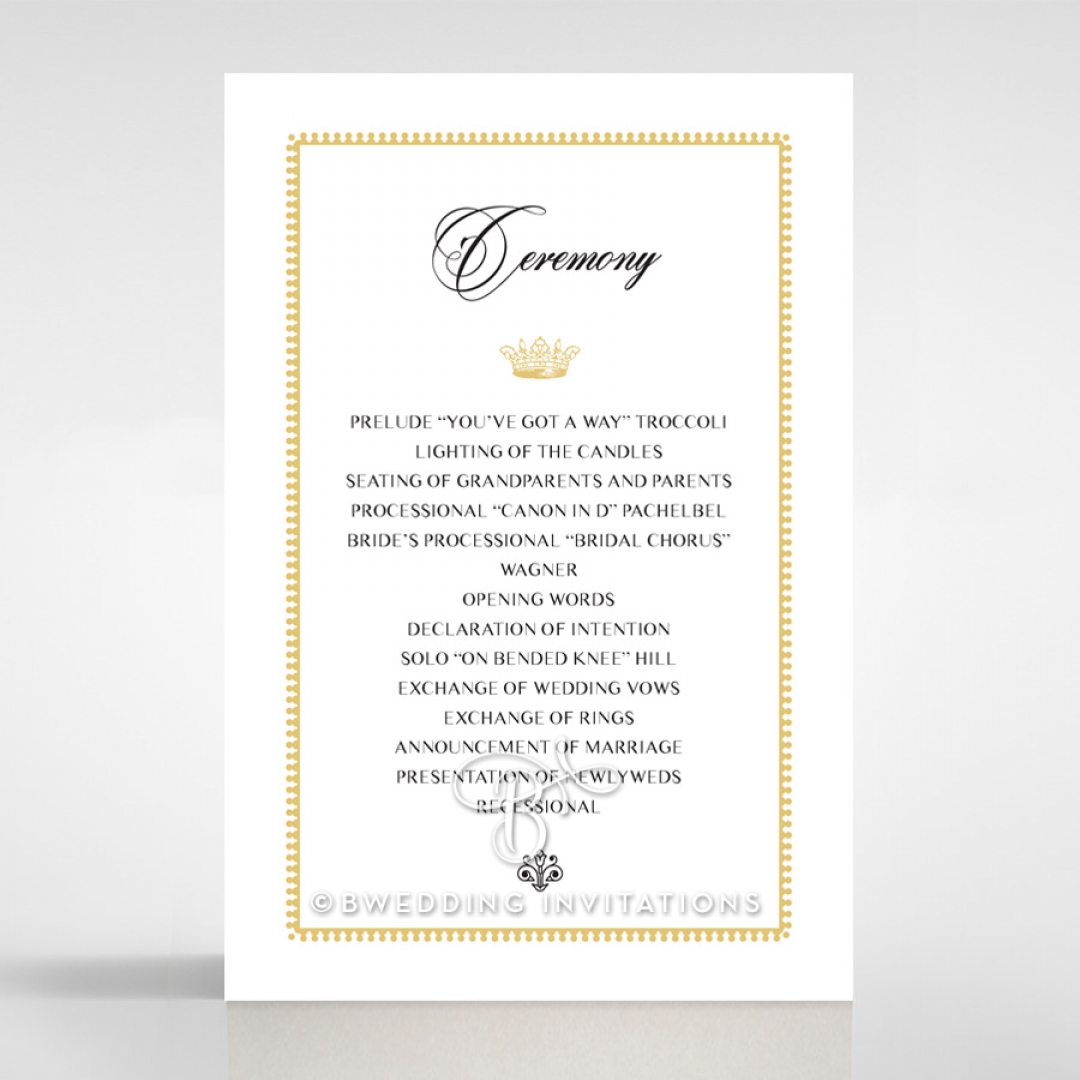 Black Doily Elegance order of service wedding invite card design