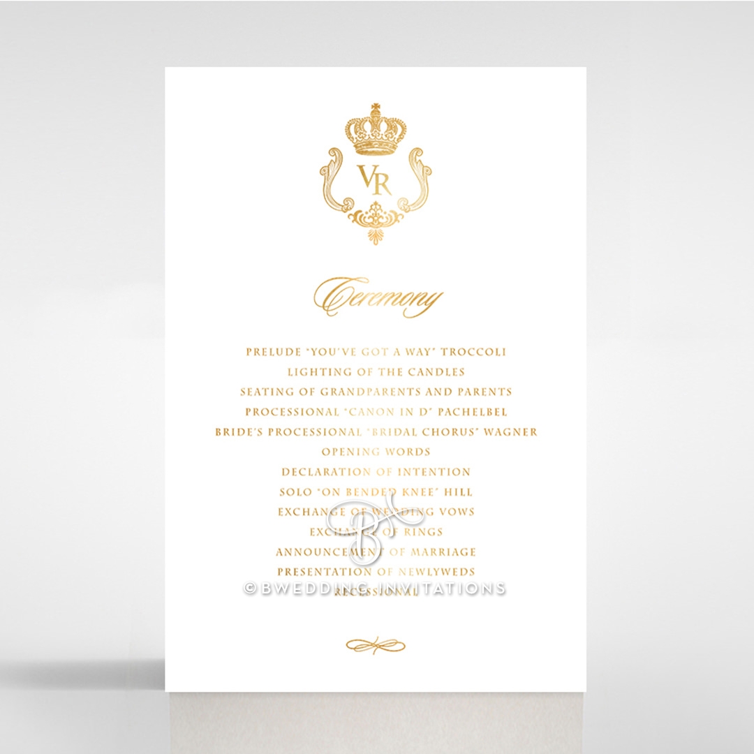 Black Victorian Gates with Foil order of service invite