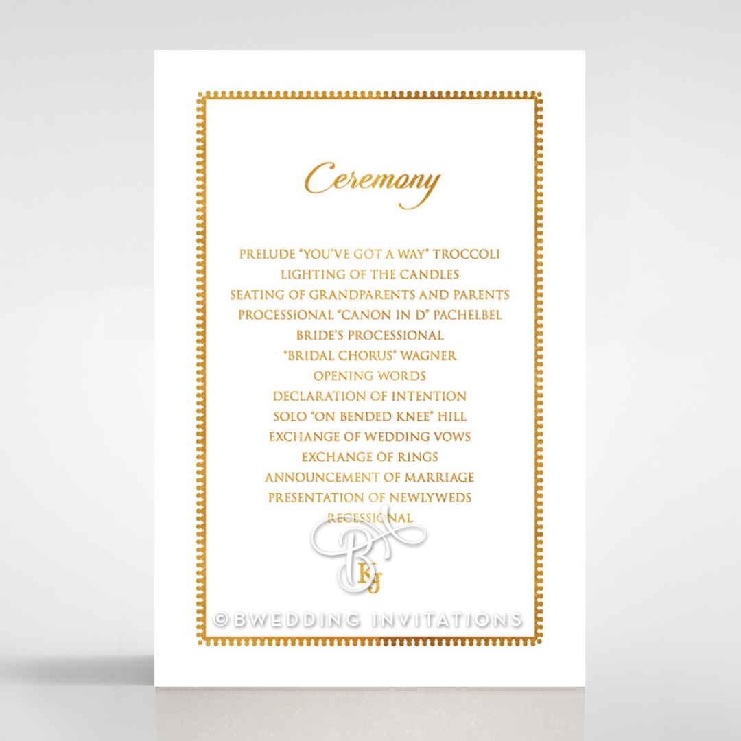 Blooming Charm with Foil wedding stationery order of service ceremony invite card design