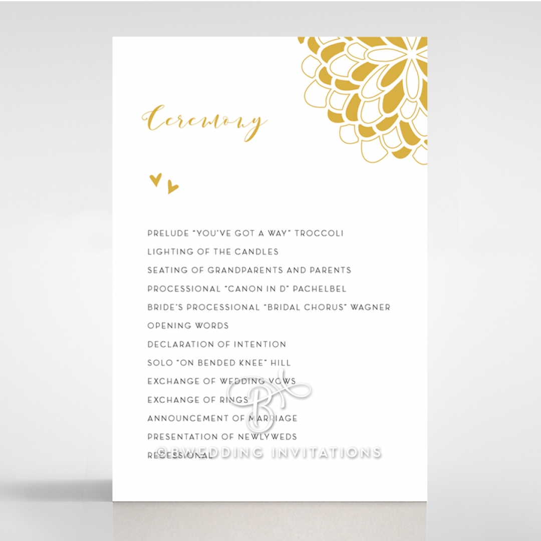 Bohemia order of service stationery card design