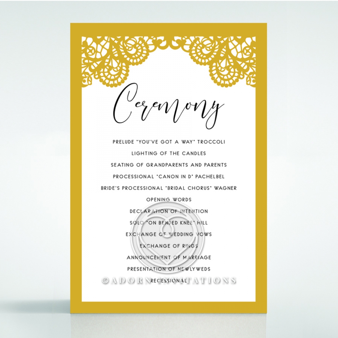 Breathtaking Baroque Foil Laser Cut order of service stationery