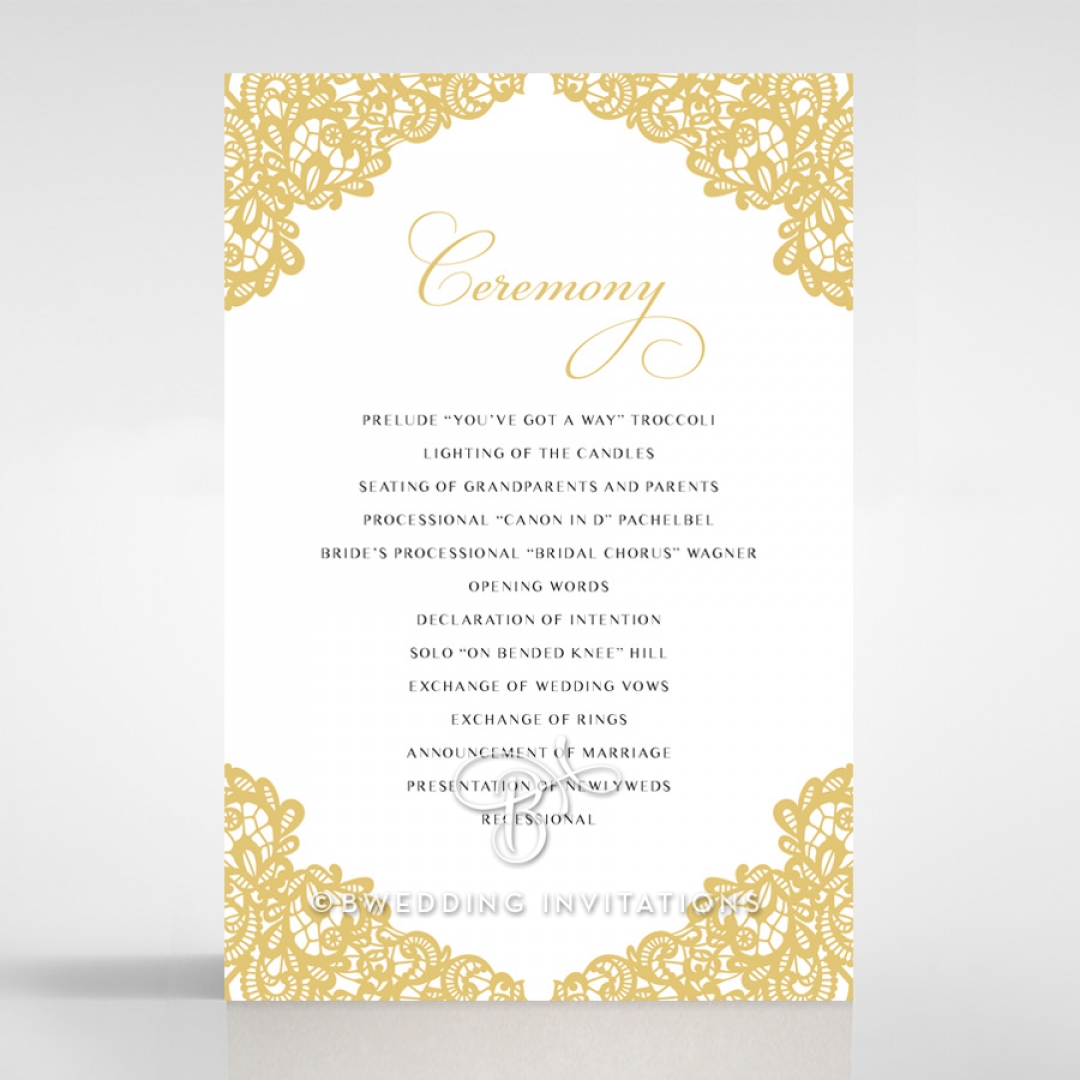 Charming Lace Frame order of service invite card design