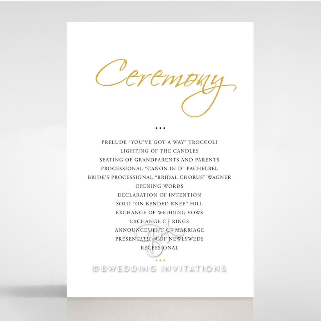 Diamond Drapery wedding stationery order of service invitation