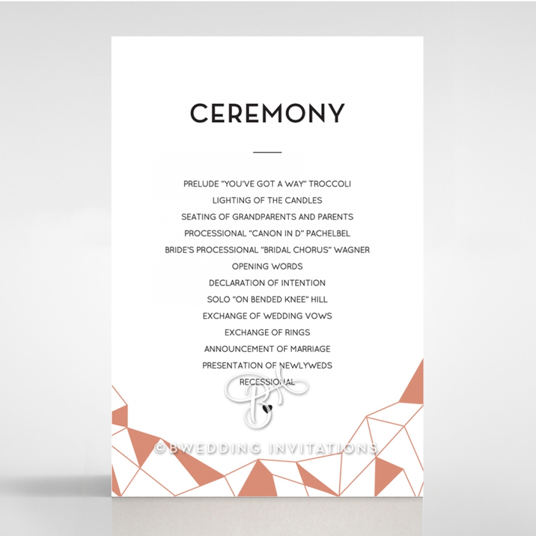 Digital Love wedding order of service card design