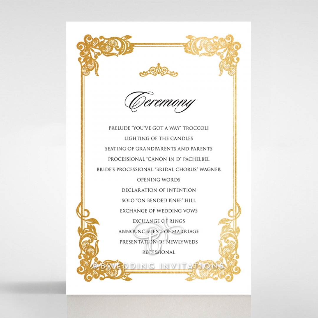 Divine Damask with Foil order of service invitation