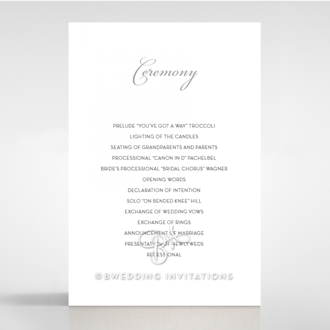 Fracture wedding order of service ceremony invite card design