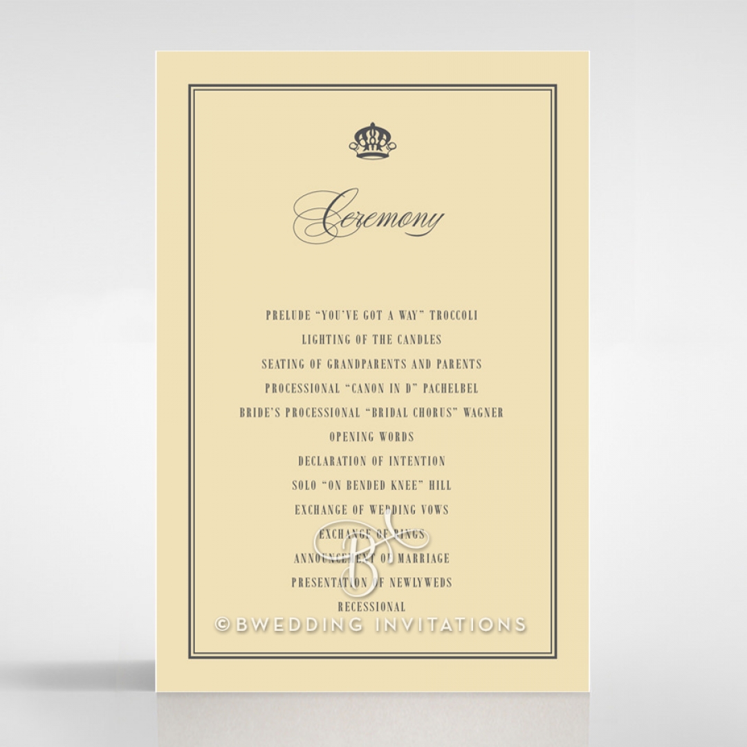 Golden Baroque Gates order of service invite card