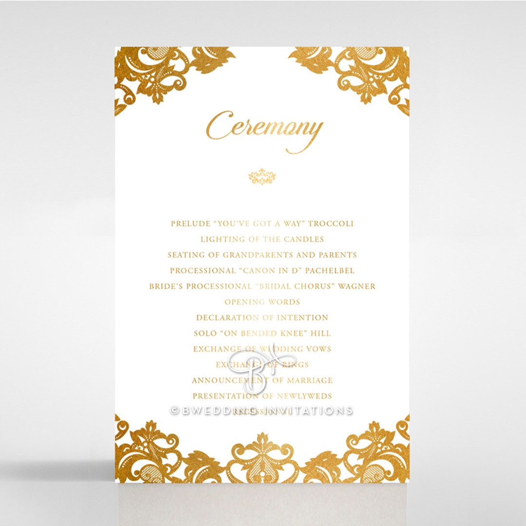 Golden Baroque Pocket with Foil order of service card