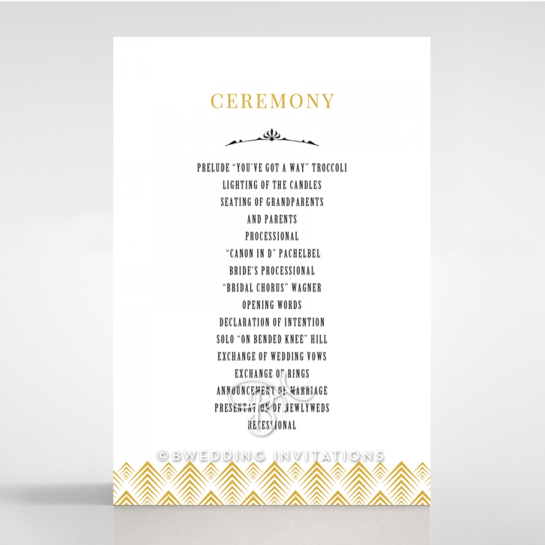 Gradient Glamour wedding stationery order of service ceremony invite card design