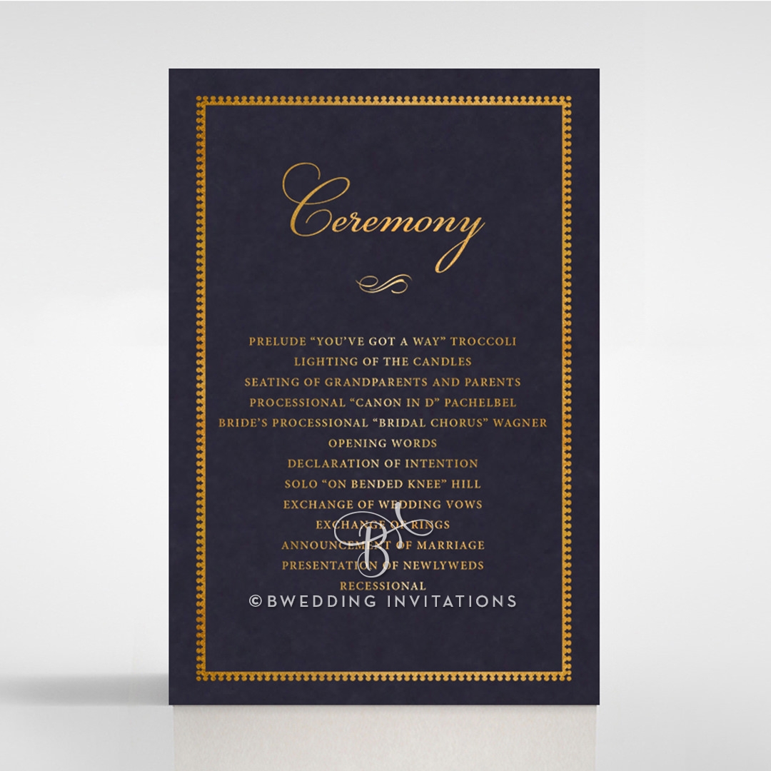 Lux Royal Lace with Foil order of service ceremony card