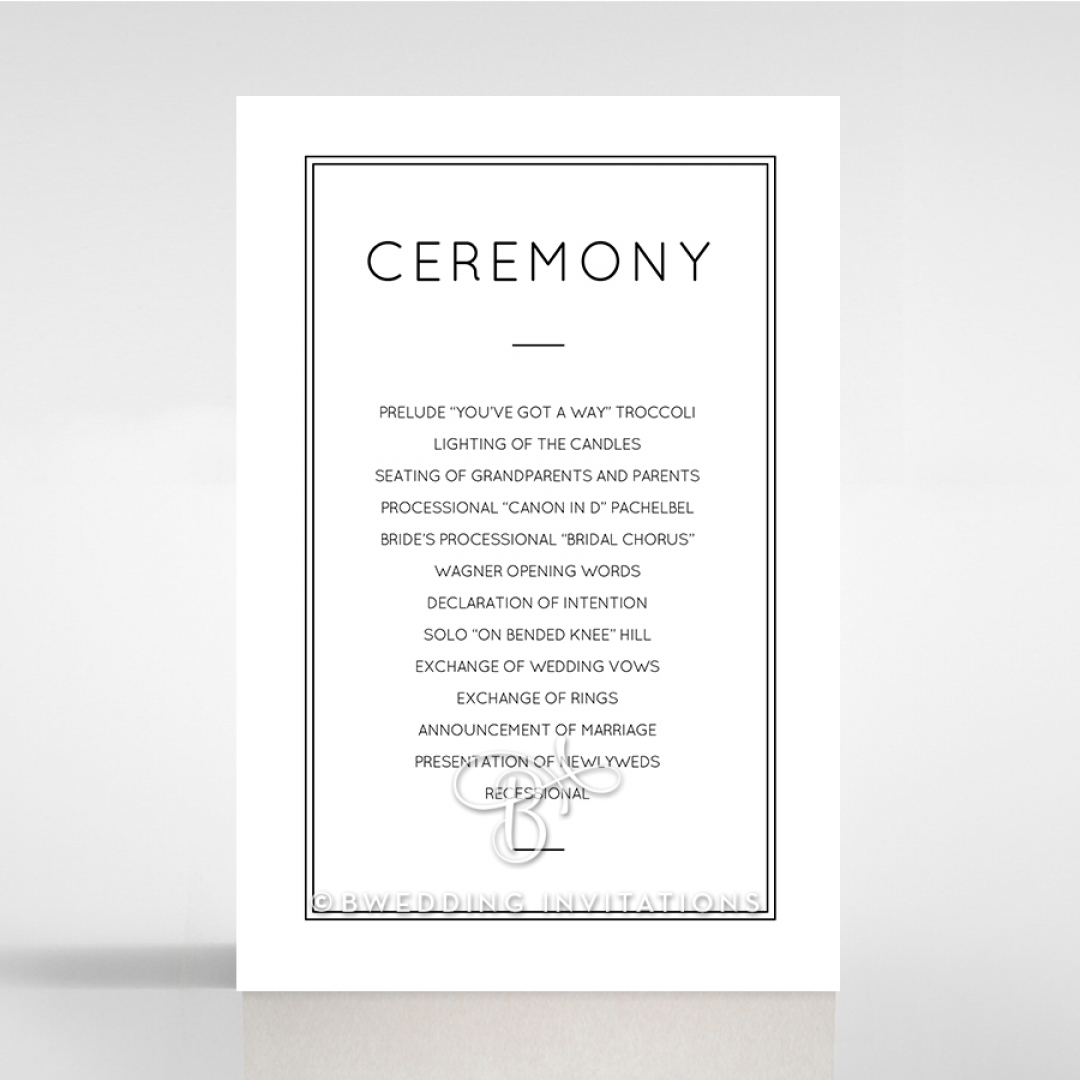 Luxe Paper Elegance wedding order of service ceremony card