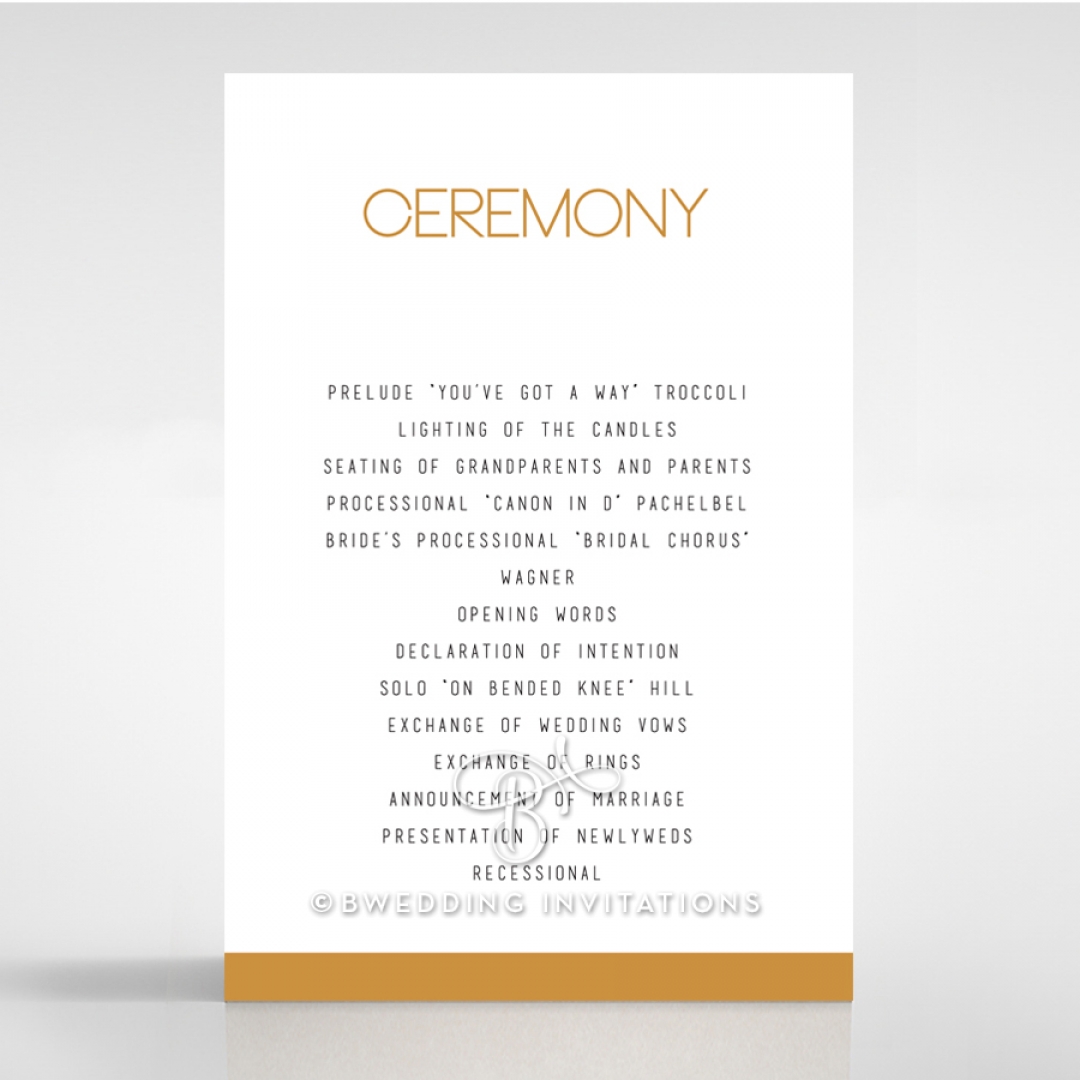 Minimalist Love wedding stationery order of service card