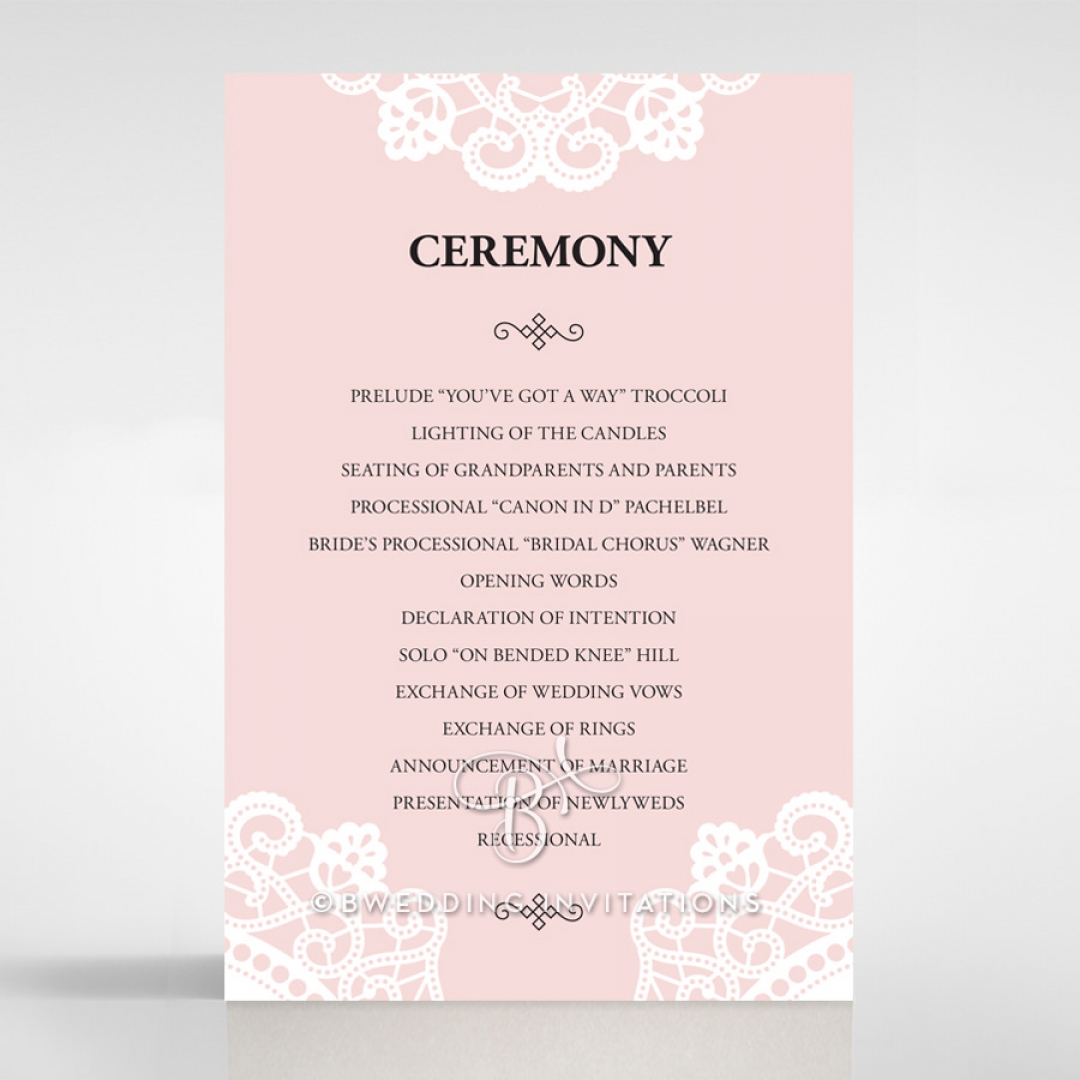 Oriental Charm wedding stationery order of service ceremony card design