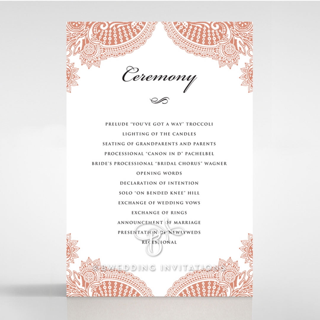 Paisley Grandeur order of service wedding invite card design