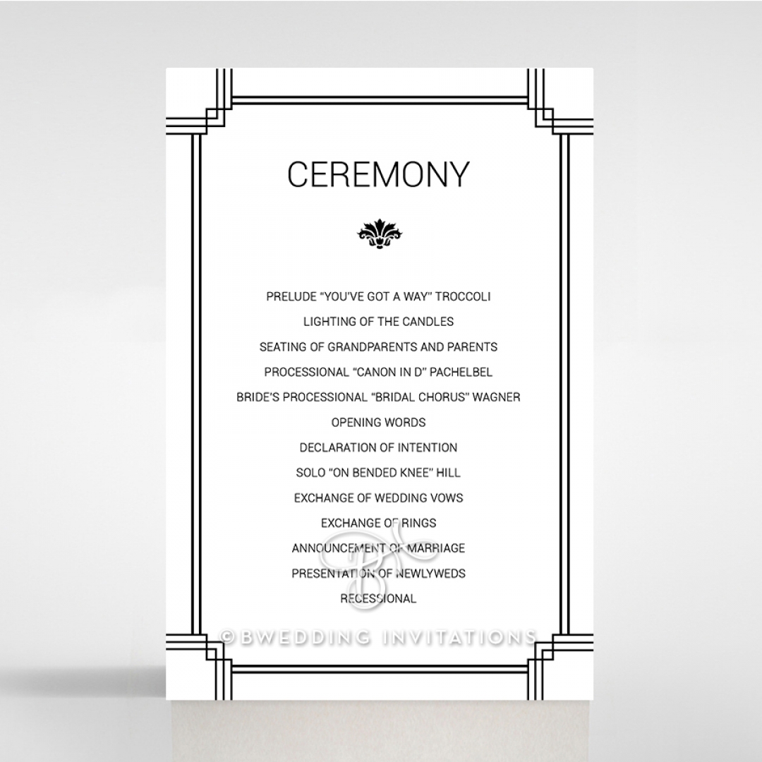 Paper Gilded Decadence wedding stationery order of service invitation