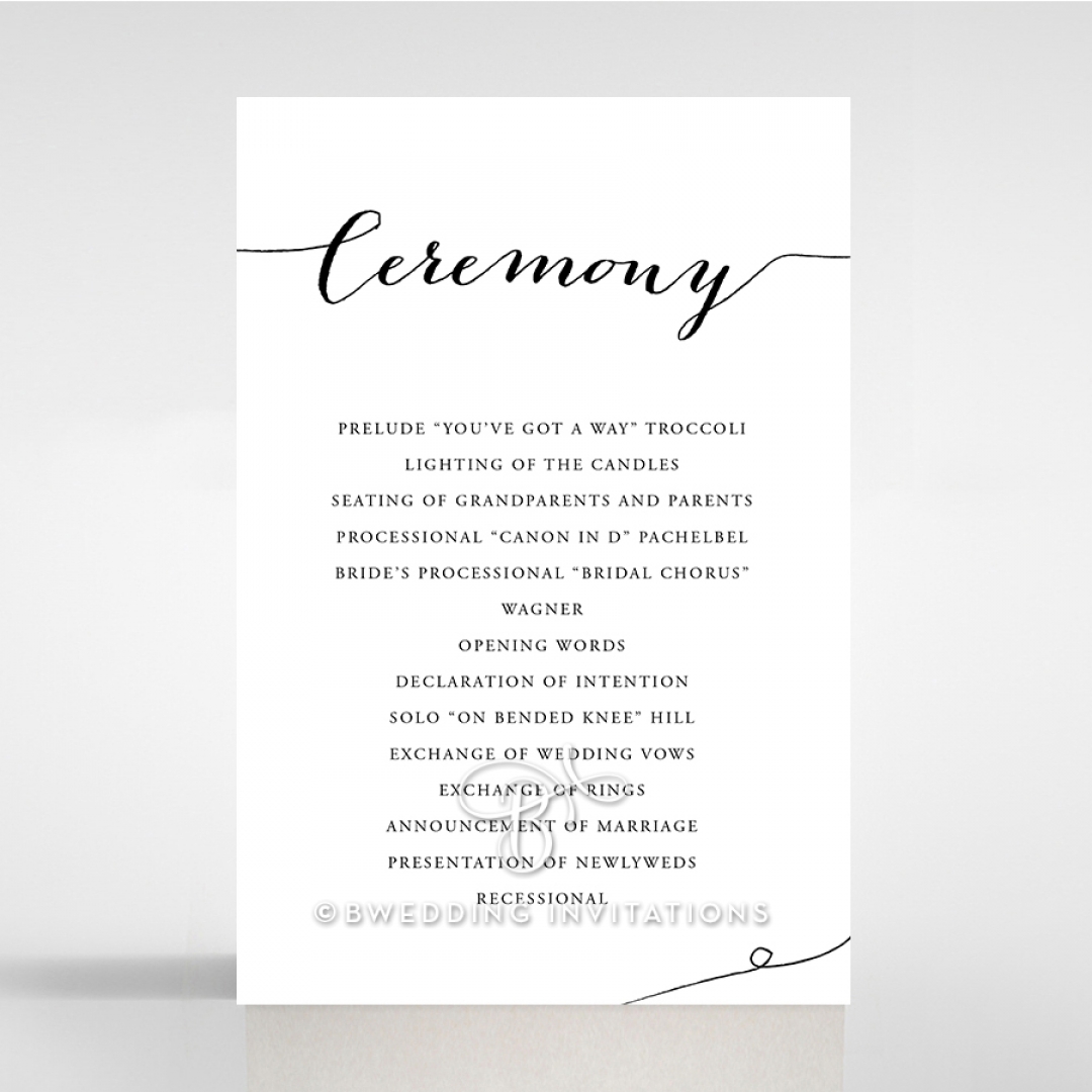 Paper Infinity wedding order of service ceremony invite card design