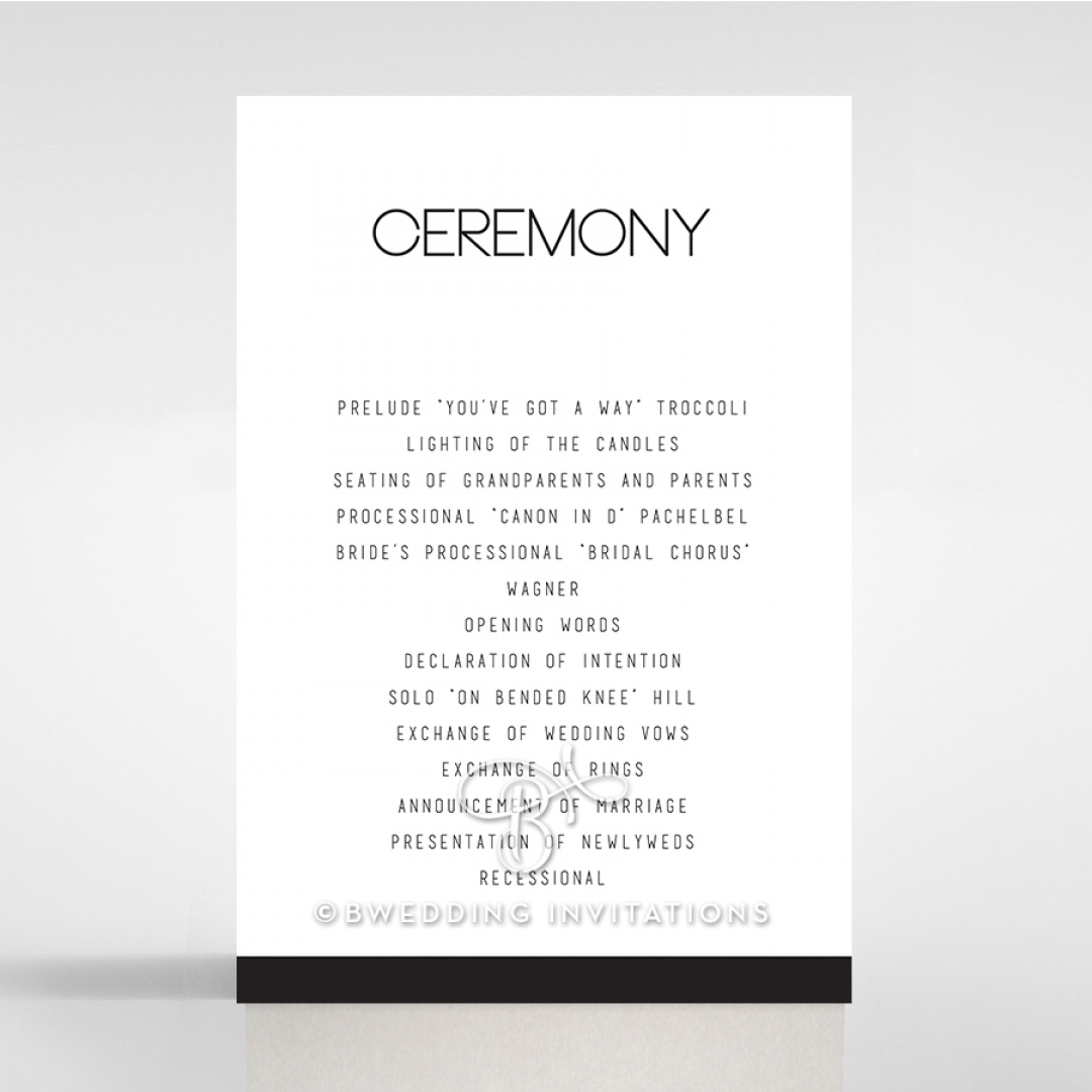 Paper Minimalist Love wedding stationery order of service card design