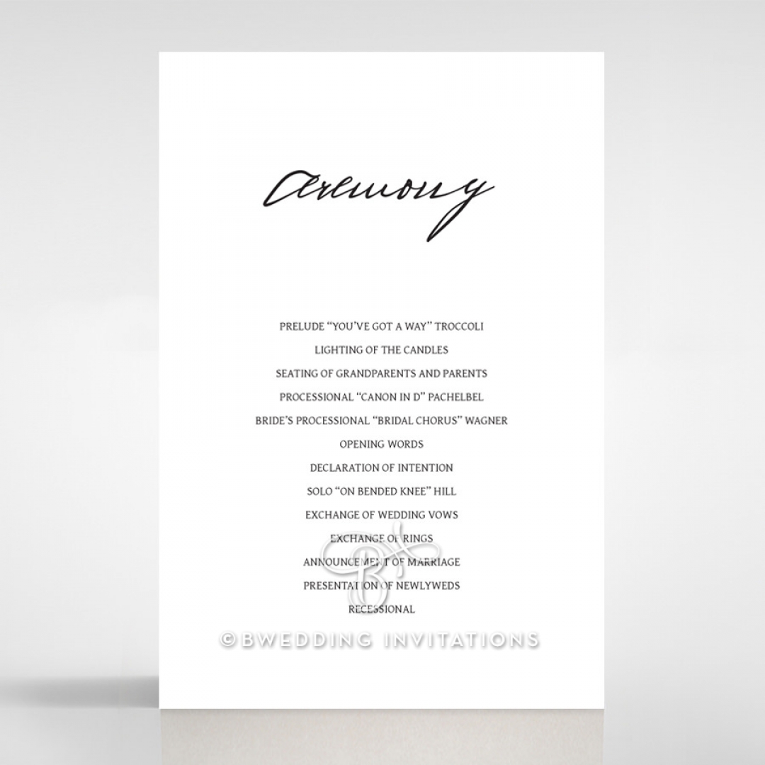 Pure Charm order of service card design