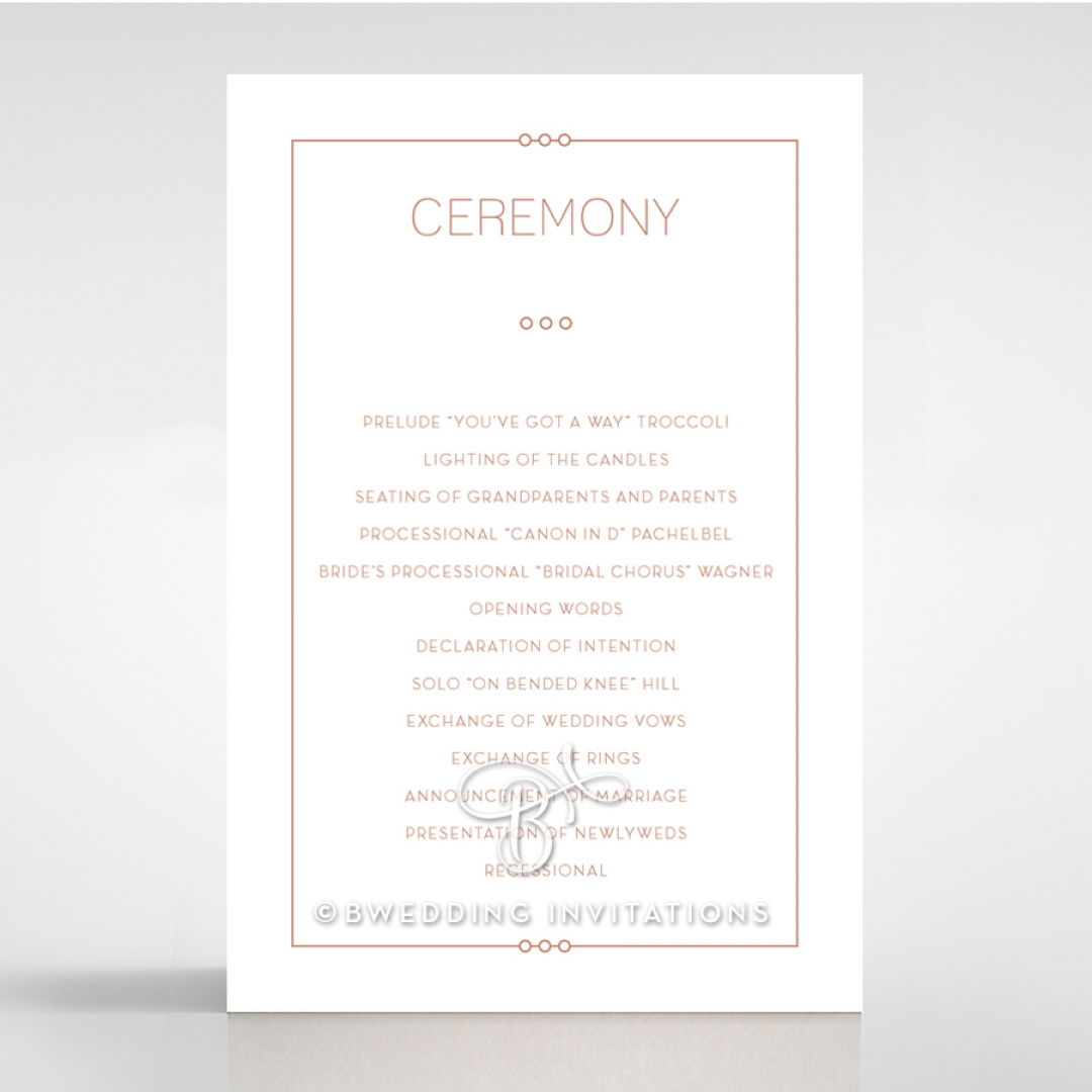 Quilted Grace wedding order of service ceremony invite card