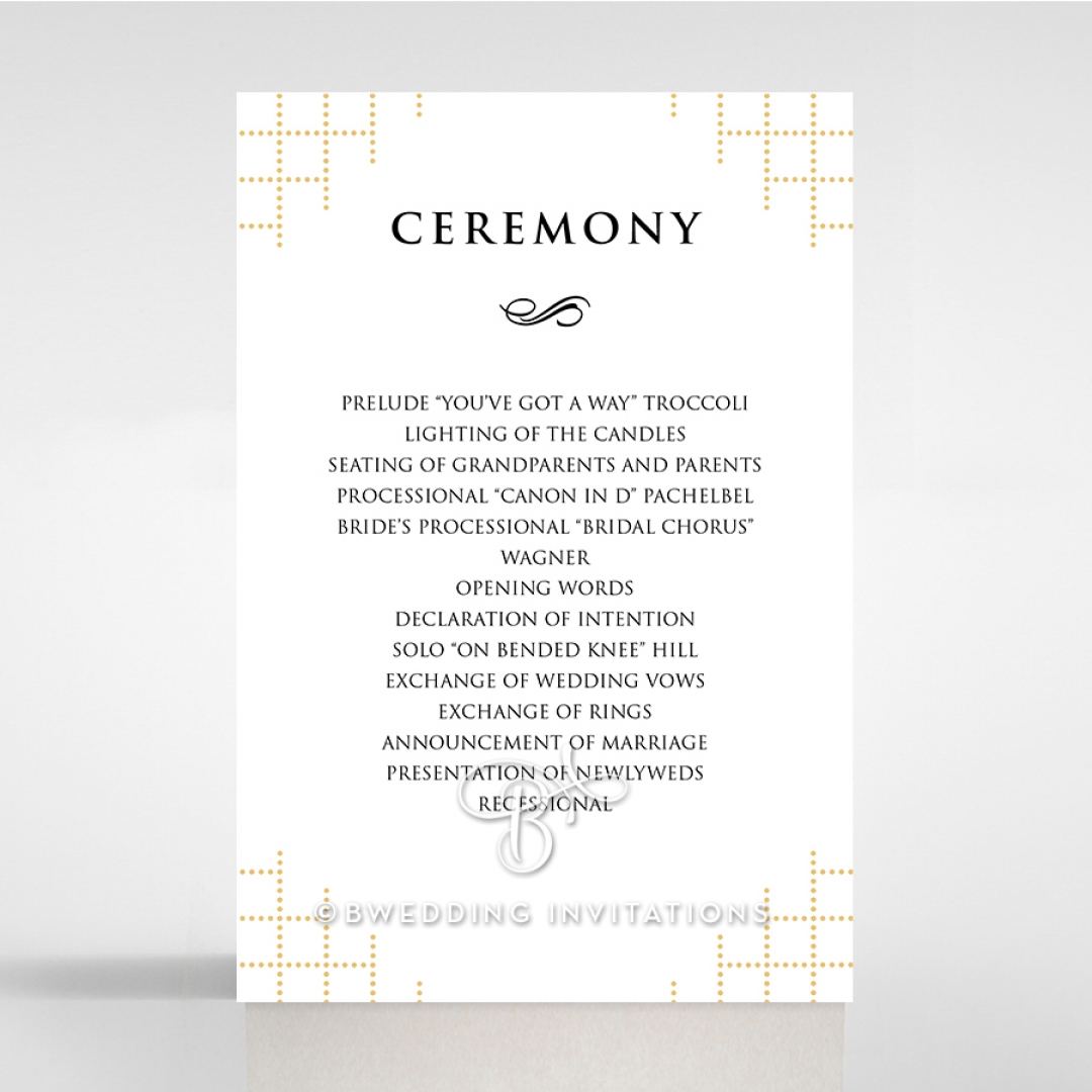 Quilted Letterpress Elegance order of service stationery invite card design