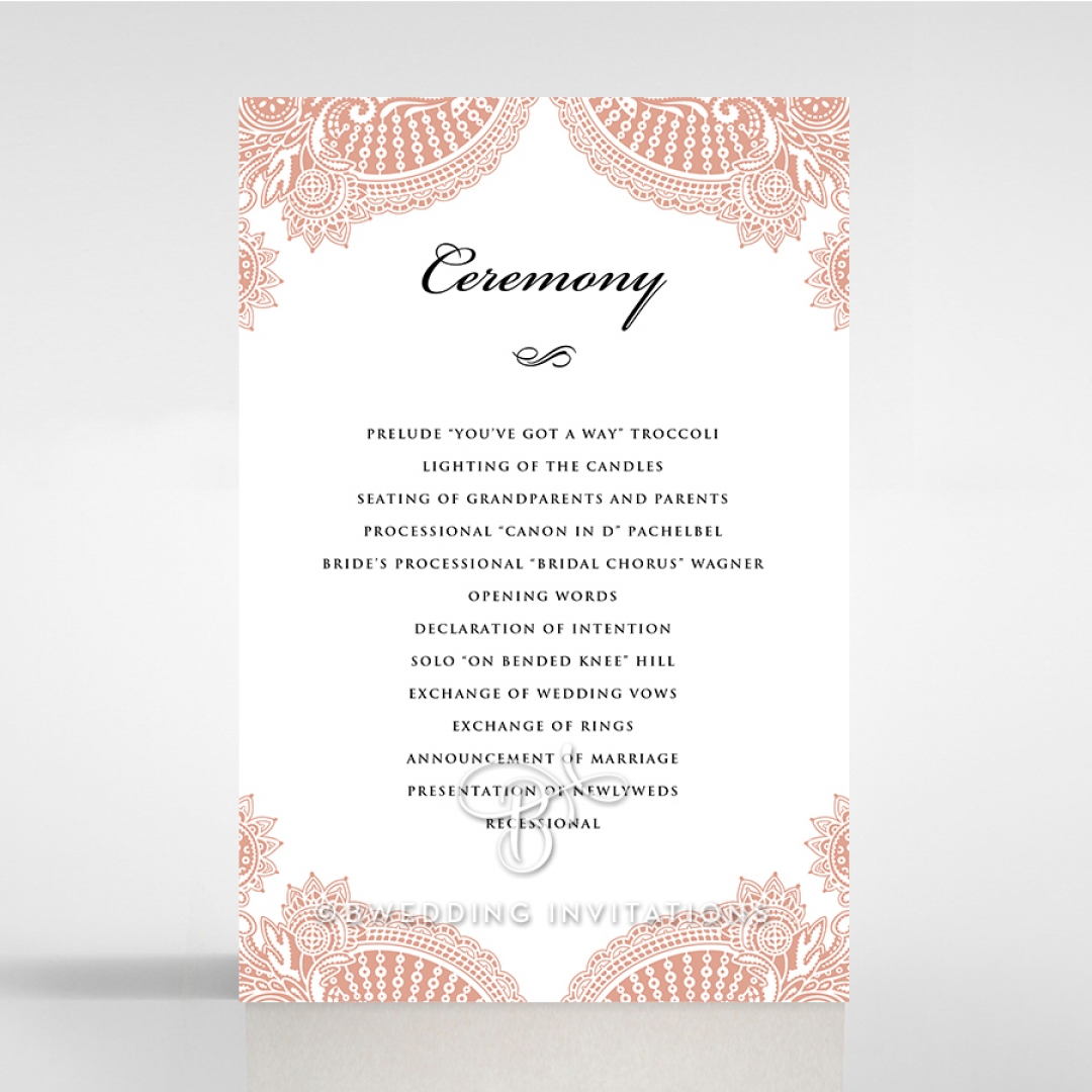 Regal Charm Letterpress order of service ceremony stationery card design