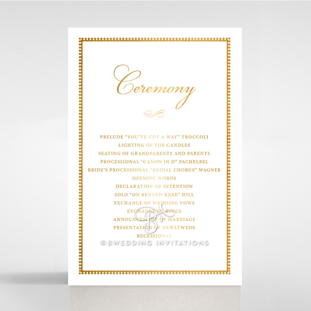 Royal Lace with Foil order of service wedding invite card