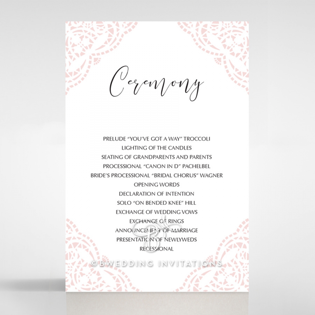 Rustic Elegance wedding stationery order of service invite card